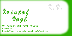 kristof vogl business card