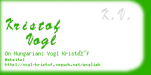 kristof vogl business card